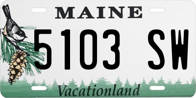 ME license plate 5103SW