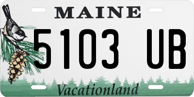 ME license plate 5103UB
