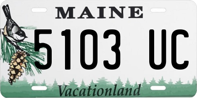 ME license plate 5103UC