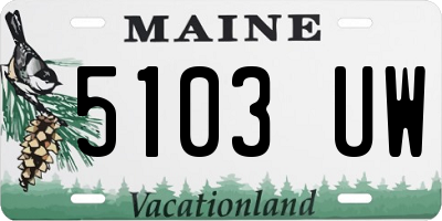 ME license plate 5103UW