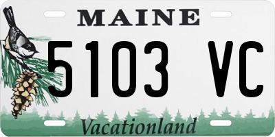 ME license plate 5103VC