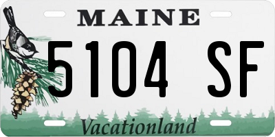 ME license plate 5104SF