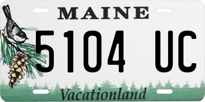 ME license plate 5104UC