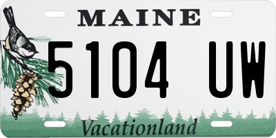 ME license plate 5104UW