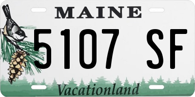 ME license plate 5107SF
