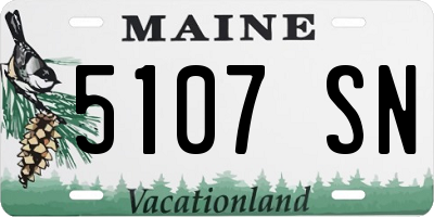 ME license plate 5107SN