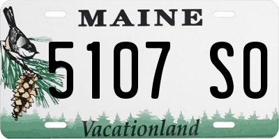 ME license plate 5107SO
