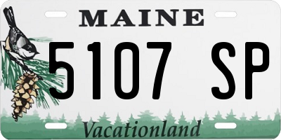 ME license plate 5107SP