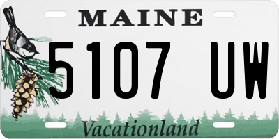 ME license plate 5107UW