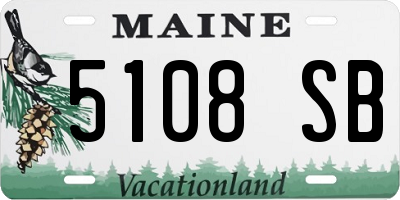 ME license plate 5108SB