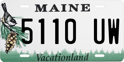 ME license plate 5110UW