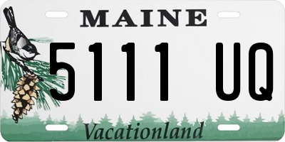 ME license plate 5111UQ