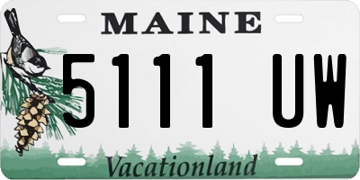 ME license plate 5111UW