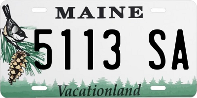 ME license plate 5113SA