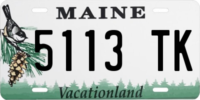 ME license plate 5113TK