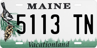 ME license plate 5113TN