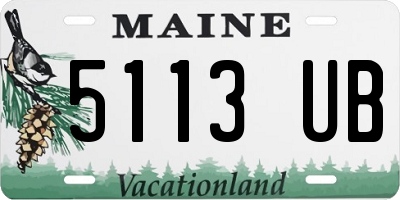 ME license plate 5113UB