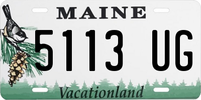 ME license plate 5113UG