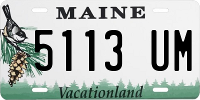 ME license plate 5113UM