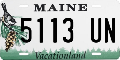 ME license plate 5113UN