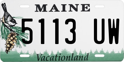 ME license plate 5113UW