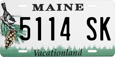 ME license plate 5114SK