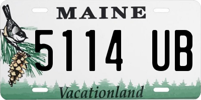 ME license plate 5114UB