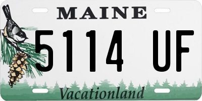 ME license plate 5114UF