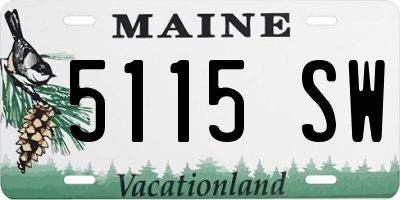 ME license plate 5115SW