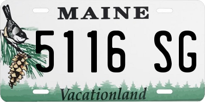 ME license plate 5116SG