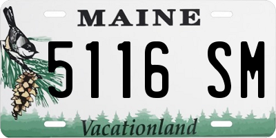 ME license plate 5116SM
