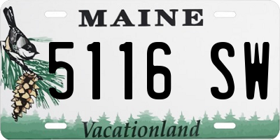 ME license plate 5116SW