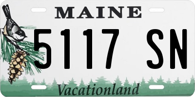 ME license plate 5117SN