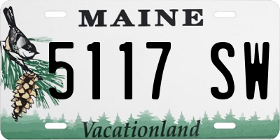 ME license plate 5117SW