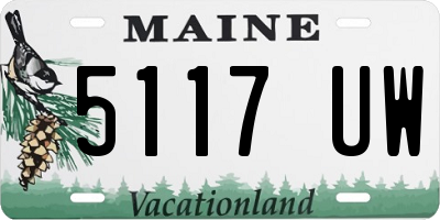 ME license plate 5117UW