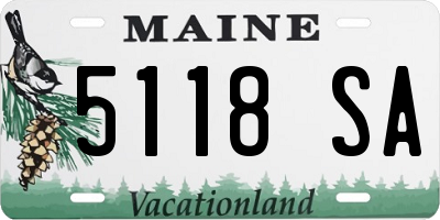 ME license plate 5118SA