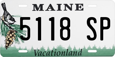 ME license plate 5118SP