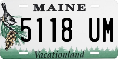 ME license plate 5118UM