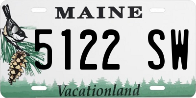 ME license plate 5122SW