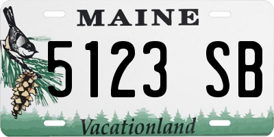 ME license plate 5123SB