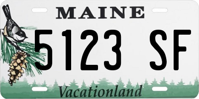 ME license plate 5123SF