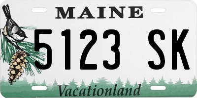 ME license plate 5123SK