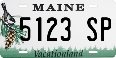 ME license plate 5123SP