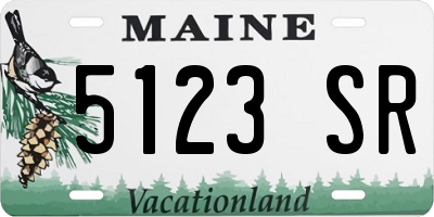 ME license plate 5123SR