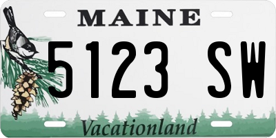 ME license plate 5123SW