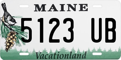 ME license plate 5123UB