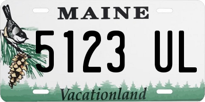 ME license plate 5123UL