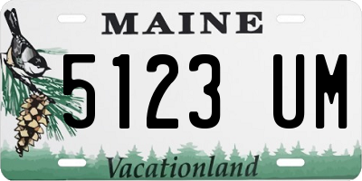 ME license plate 5123UM