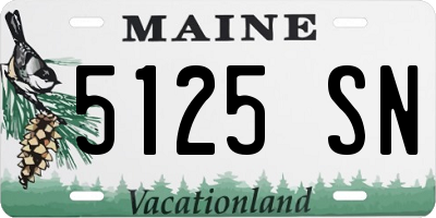 ME license plate 5125SN