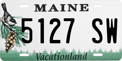 ME license plate 5127SW